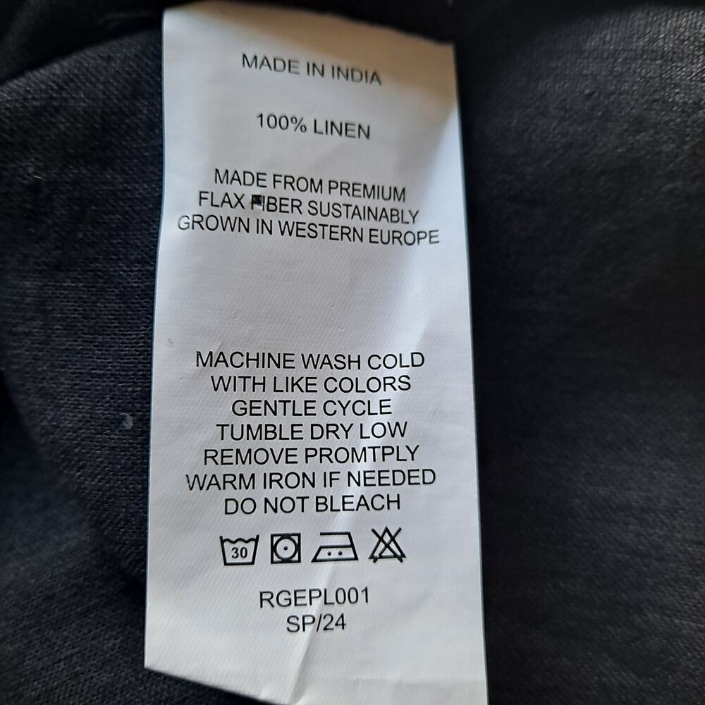 NWT Quince 100% European Linen Short Sleeve Top Black Women's Size Small - Picture 7 of 9